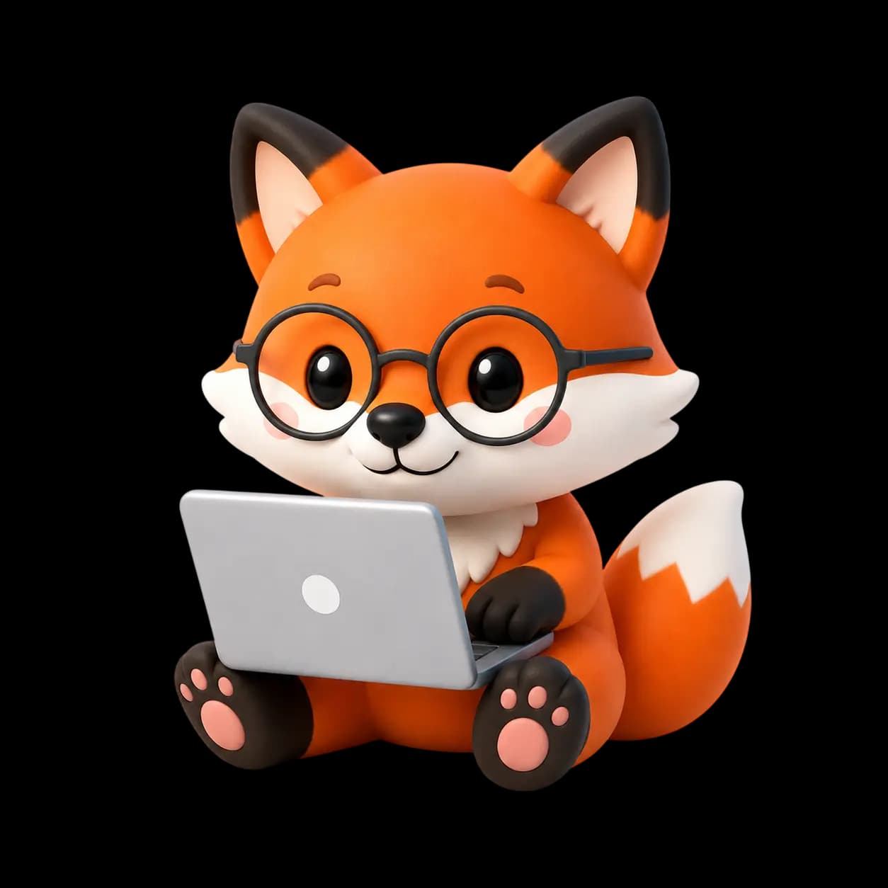 Rubah 3D SebatasWeb dengan Laptop